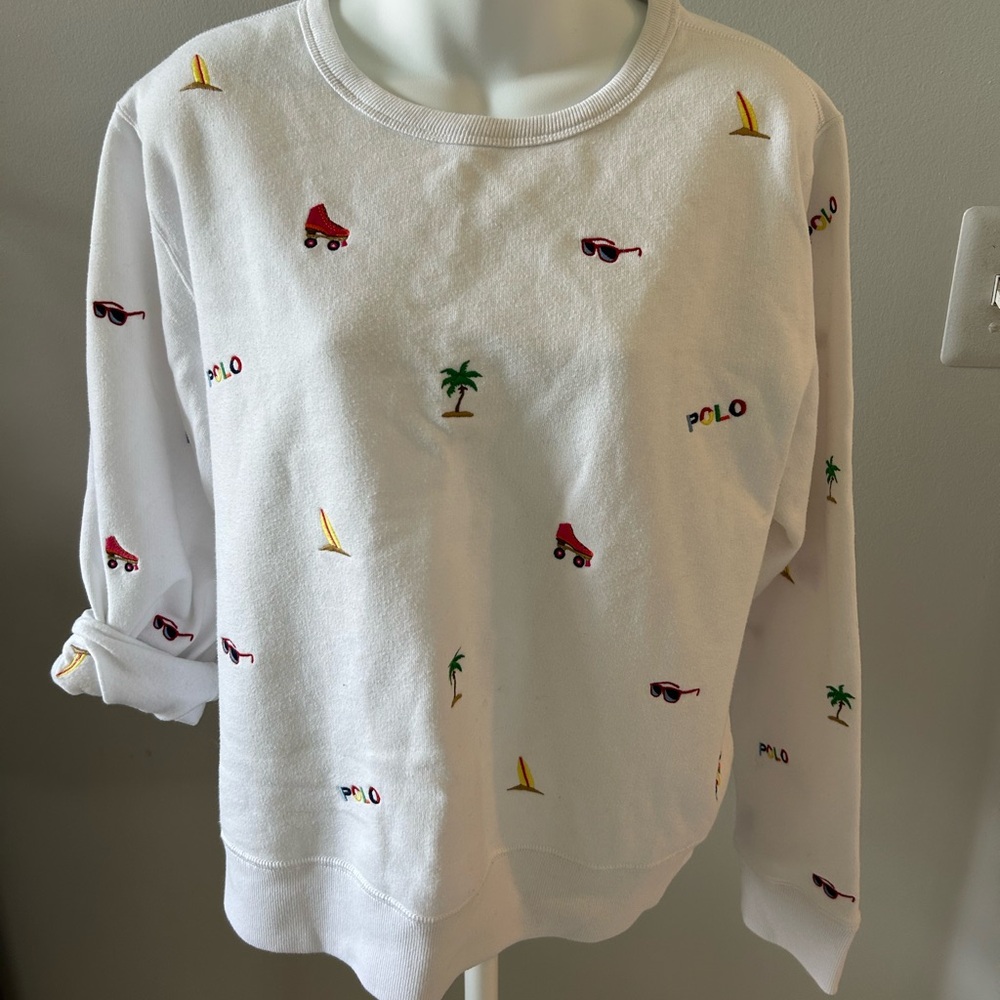 Ralph Lauren White Polo sweat shirt